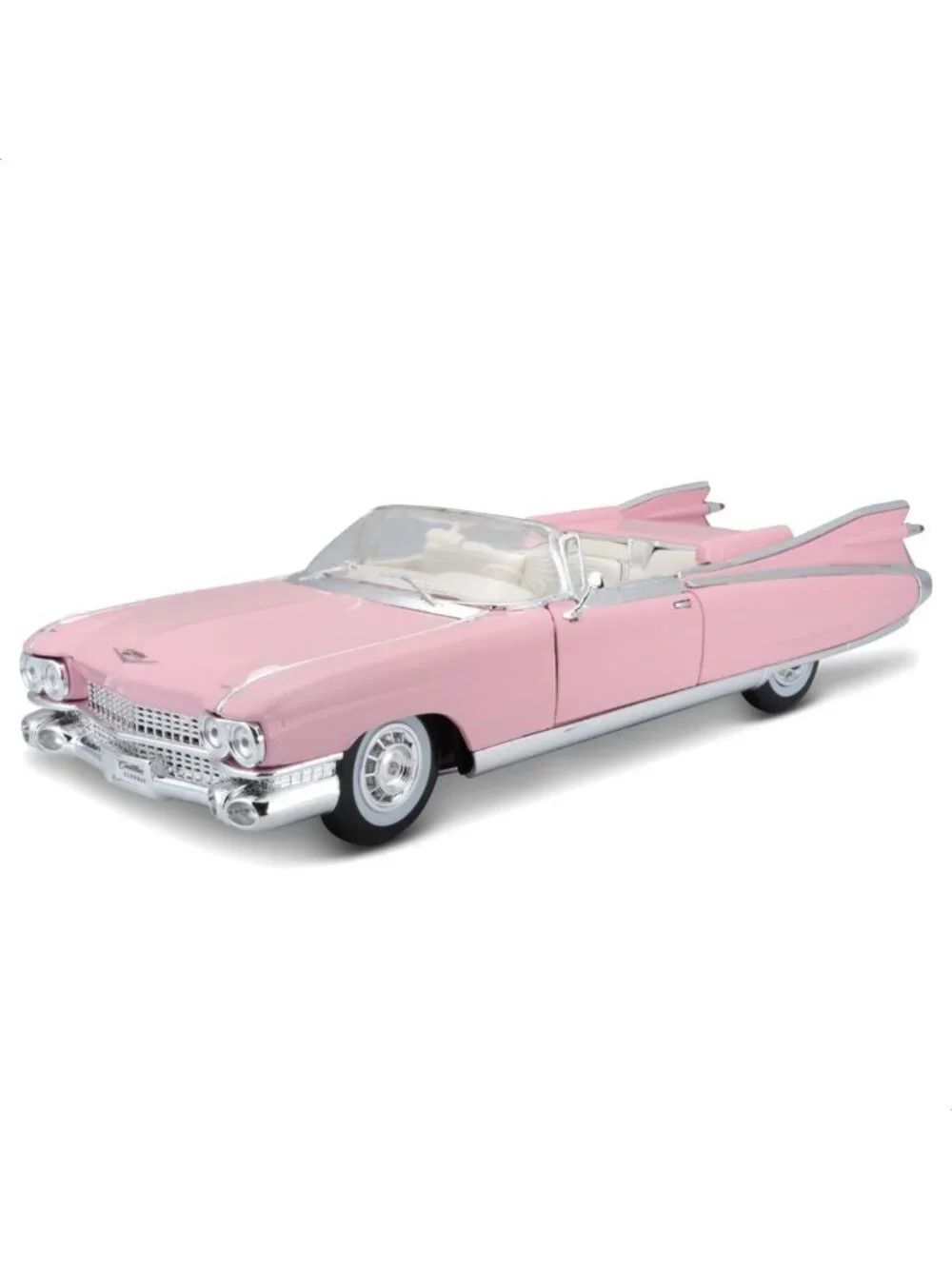 1959 Pink Cadillac Eldorado Biarritz Convertible Diecast Model Car - 1:18 Scale